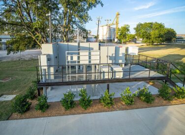 front view elevated electrical boxes for Waxahachie Amphitheater